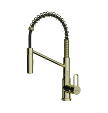 Смеситель для кухни Omoikiri Mikawa 2 Plus-LG с выдвижным изливом и каналом для фильтра светлое золото 4994453