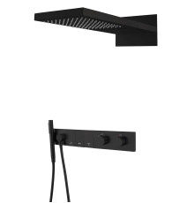 Душевой комплект встраиваемый Boheme Zodiac с термостатом верхним и ручным душем black 133-B