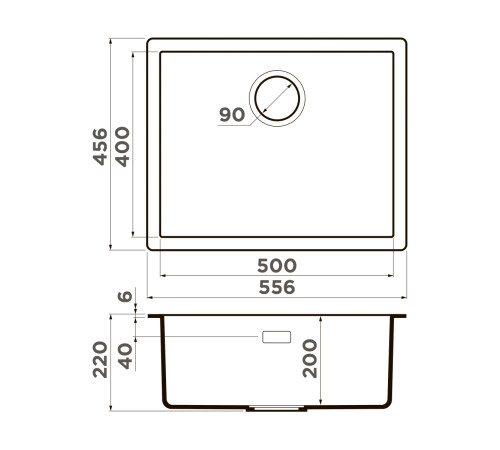 Кухонная мойка Omoikiri Yamakawa 55T-U/I Tetogranit 55,6x45,6 см платина 4993433