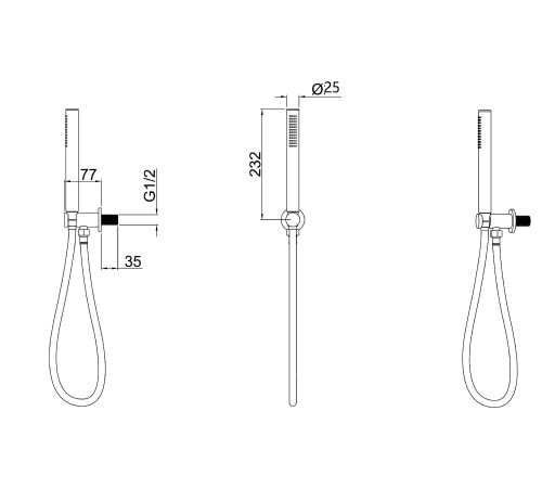 Душевой гарнитур Allen Brau Priority ручной душ с держателем и шлангом графит браш 5.31019-MG