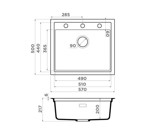 Кухонная мойка Omoikiri Sintesi 100-WH Artceramic 100x50 см белый 4997126