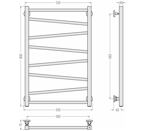Полотенцесушитель водяной Сунержа Сирокко 550x800 мм золотой шёлк матовый 32-0253-8050