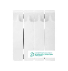 Радиатор биметаллический Rifar Monolit 300 4 секции боковое подключение белый Н11590