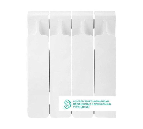 Радиатор биметаллический Rifar Monolit 300 4 секции боковое подключение белый Н11590