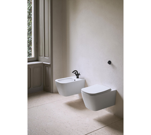 Биде подвесное GSI Nubes 550 х 350 мм черный матовый Ardesia с крепежом 9665FR2126