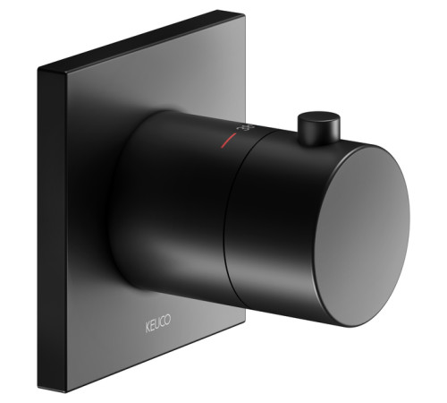 Душевой комплект №8 KEUCO IXMO с термостатом на 2 потребителя квадратные розетки черный матовый 59602 370002