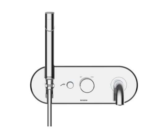 Внешняя часть смесителя для ванны BOSSINI PLY на 2 выхода с лейкой и шлангом хром Z00945.030