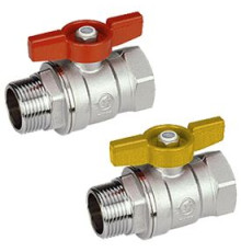 Кран шаровой Giacomini R254 стандартный проход 1 1/4 ВР-НР ручка-бабочка R254X006