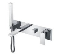 Смеситель для ванны встраиваемый Boheme Qubic хром 474-2-CR