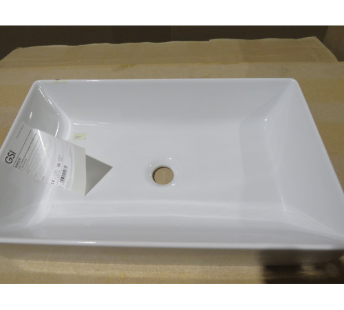 Раковина накладная GSI Kube X 370х600 мм без отверстия под смеситель белая 945311_УЦ/7