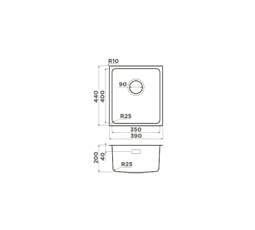 Кухонная мойка Omoikiri Tadzava 39-U/I-GM 39x44 см вороненая сталь 4993079