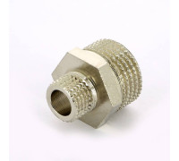 Ниппель резьбовой переходной Tiemme 1/2 x 1/4 НН никелированный 1500707