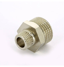 Ниппель резьбовой переходной Tiemme 1/2 x 1/4 НН никелированный 1500707