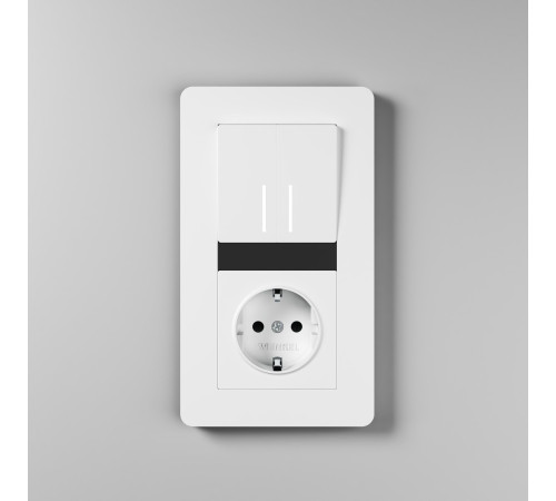 Рамка из поликарбоната на 2 поста Split белый/черный, soft-touch W0023068