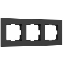 Рамка из поликарбоната на 3 поста Slab черный софт W0032908