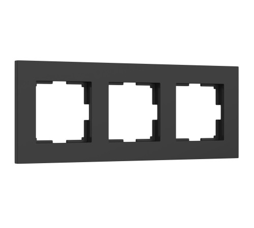 Рамка из поликарбоната на 3 поста Slab черный софт W0032908