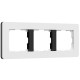 Рамка из поликарбоната на 3 поста Split белый/черный, soft-touch W0033068