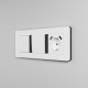 Рамка из поликарбоната на 3 поста Split белый/черный, soft-touch W0033068