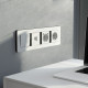 Рамка из поликарбоната на 4 поста Split белый/черный, soft-touch W0043068