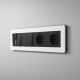 Рамка из поликарбоната на 4 поста Split белый/черный, soft-touch W0043068