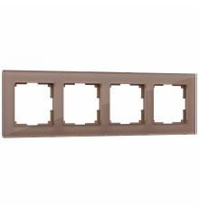 Рамка из стекла на 4 поста Favorit латте W0041142