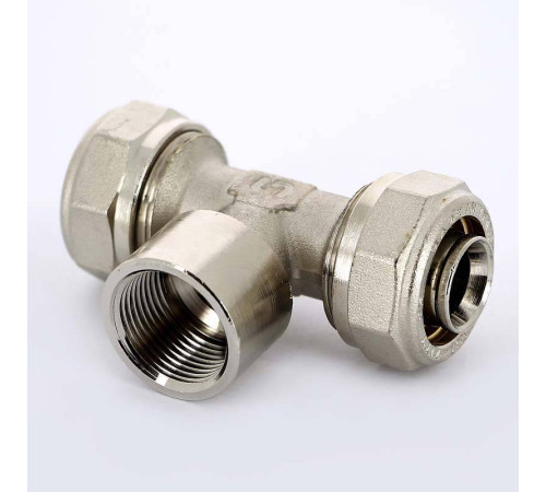 Тройник обжимной Uni-Fitt никелированный 26х1х26 ВР 667N8480