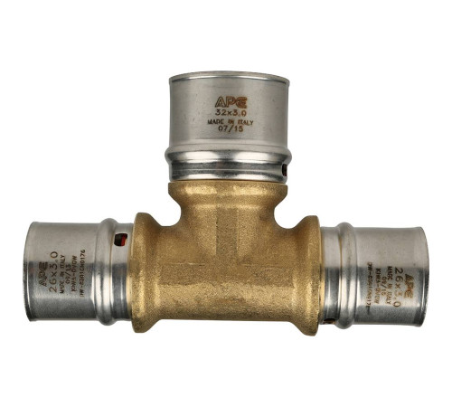 Тройник переходной STOUT 26х32х26 пресс для металлопластиковых труб SFP-0005-263226