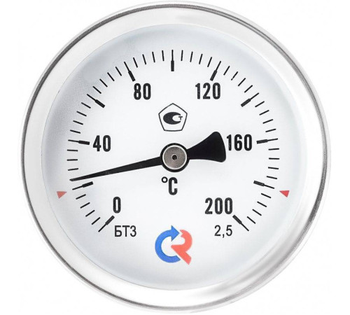 Термометр биметаллический Росма БТ-51.211 с погружной гильзой 100 мм 00000002556