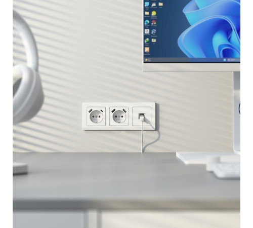 Розетка Ethernet RJ-45 cat. 6A экранированная (белый матовый) W5120001