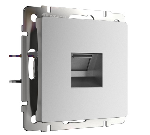 Розетка Ethernet RJ-45 (серебряный матовый) W1181065