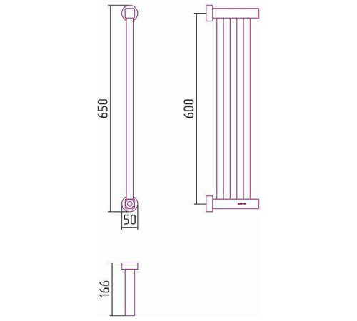 Полотенцесушитель электрический Сунержа Хорда 4.0 50x600 мм левый матовый черный 31-0834-0600
