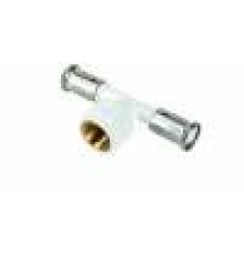 Тройник пресс ПВДФ Henco 26x3/4x26 ВР белый 13PKW-260526