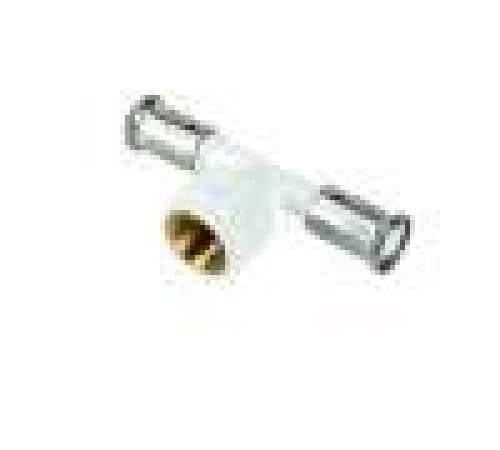 Тройник пресс ПВДФ Henco 26x3/4x26 ВР белый 13PKW-260526