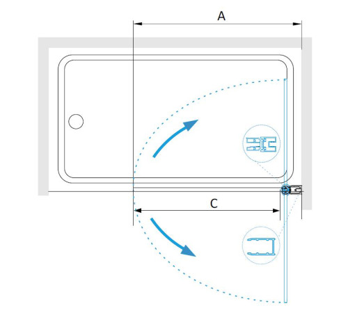 Шторка на ванну RGW SC-109 600 мм стекло прозрачное 411110906-11