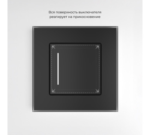 Сенсорный выключатель одноклавишный с подсветкой (черный) W4512008