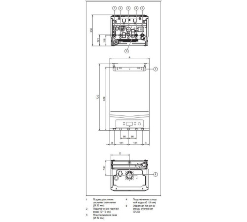 Котёл газовый Vaillant turboFIT VUW 242/5-2 настенный двухконтурный 24 кВт 0010020901