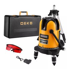 Лазерный уровень DEKO LL57 PRO SET 2 PREMIUM 5 линий красный луч кейс штатив 1 м 065-0262