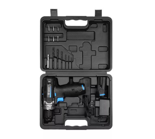 Дрель-шуруповерт аккумуляторная DEKO DKCD12V PRO 12 В 2x2.0 Ач кейс + набор 13 шт DKCD12V PRO