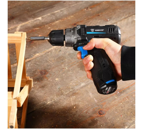 Дрель-шуруповерт аккумуляторная DEKO DKCD12V PRO 12 В 2x2.0 Ач кейс + набор 13 шт DKCD12V PRO