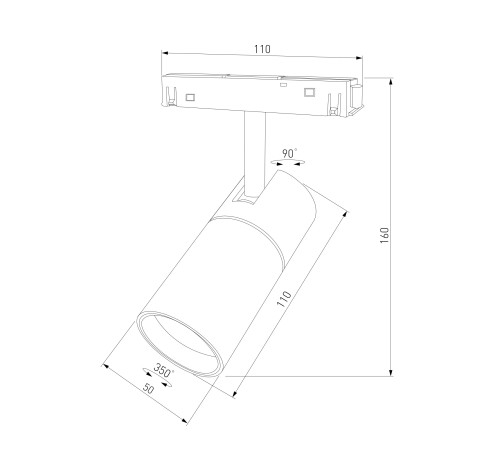 Slim Magnetic R01 Трековый светильник 6W 4200K черный 85011/01 85011/01