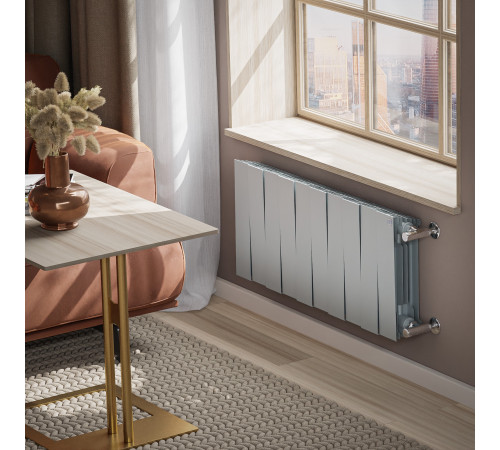 Радиатор биметаллический Royal Thermo PianoForte 300 10 секций боковое подключение серебристый 1682340