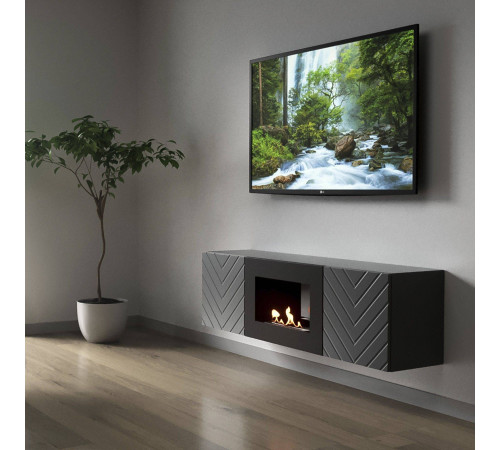 Тумба с биокамином Firelight BFP/P-1400V графит 1595748