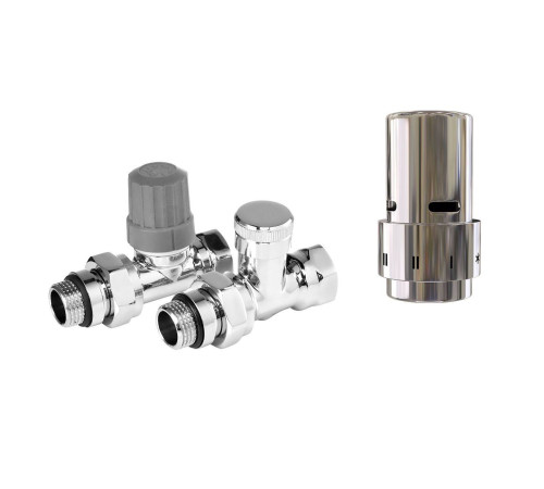 Набор термостатический прямой Royal Thermo Design 1/2 Click Хром с термоголовкой Design Хром НС-1476639