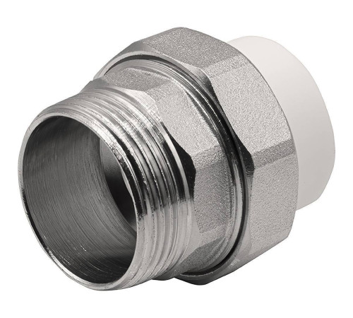 Муфта комбинированная разъемная THERMOLIGHT PP-R НР 32х1 1/4 белая НС-1620534