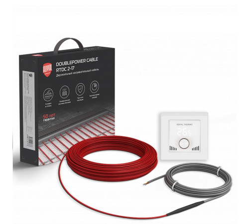 Нагревательный кабель Royal Thermo RTDC 2-17-300 с терморегулятором RTI-16 1686007