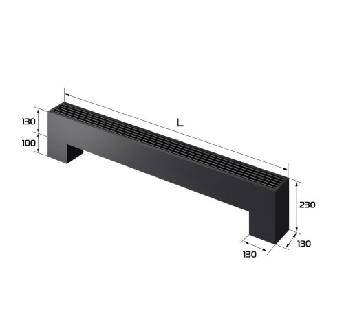 Конвектор напольный Royal Thermo STEP-130/130/1400-2-N-BL-LG-BL черный НС-1630641