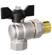 Кран шаровой латунный LD Pride 47.15.В-ГШ.У.Б Ду 15 Ру 40 угловой вн-американка бабочка 47.15.В-ГШ.У.Б