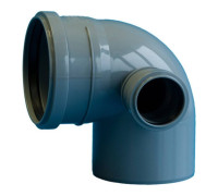 Отвод для внутренней канализации Политэк 110 мм 90° с выходом 50 мм правый 1306830