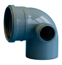 Отвод для внутренней канализации Политэк 110 мм 90° с выходом 50 мм правый 1306830