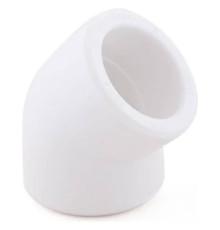 Угольник полипропиленовый РТП PP-R 25 мм 45 градусов PN25 белый 1143267